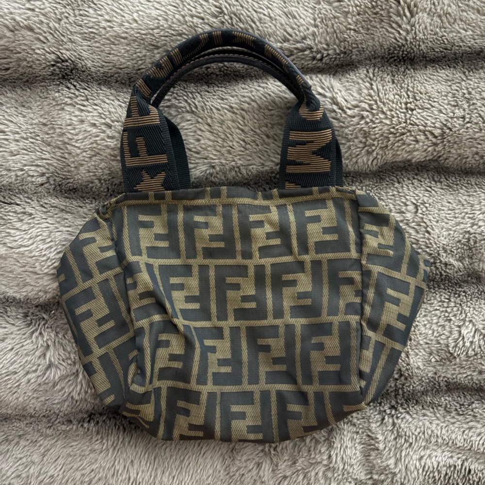 Fendi Black and Tan Monogram Handbag